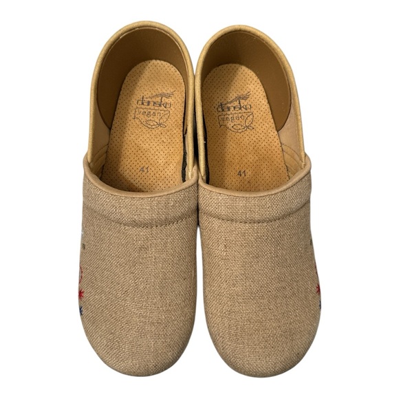 Dansko Vegan Jute Embroidered Floral Paisley Print Clog Shoes - Picture 2 of 10